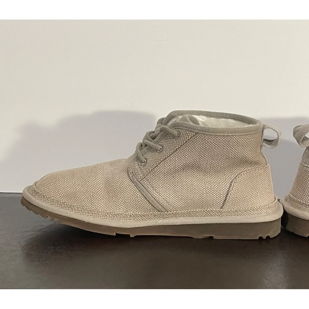 UGG MENS SIZE 9 NEUMEL NATURAL LACE UP CHUKKA BOOTS 1117613 GRAY TAN
